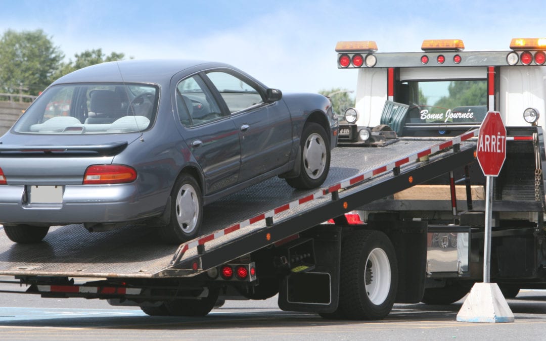 Car on a tow truck